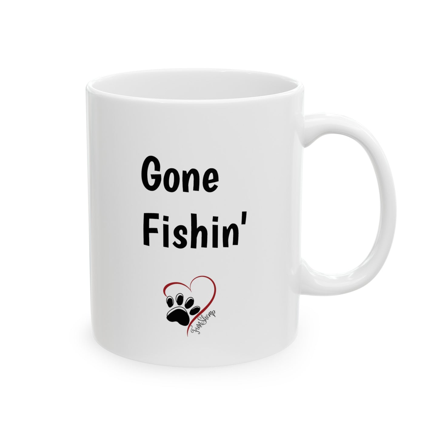 Dog Gone Fishin' Ceramic Mug, (11oz, 15oz)