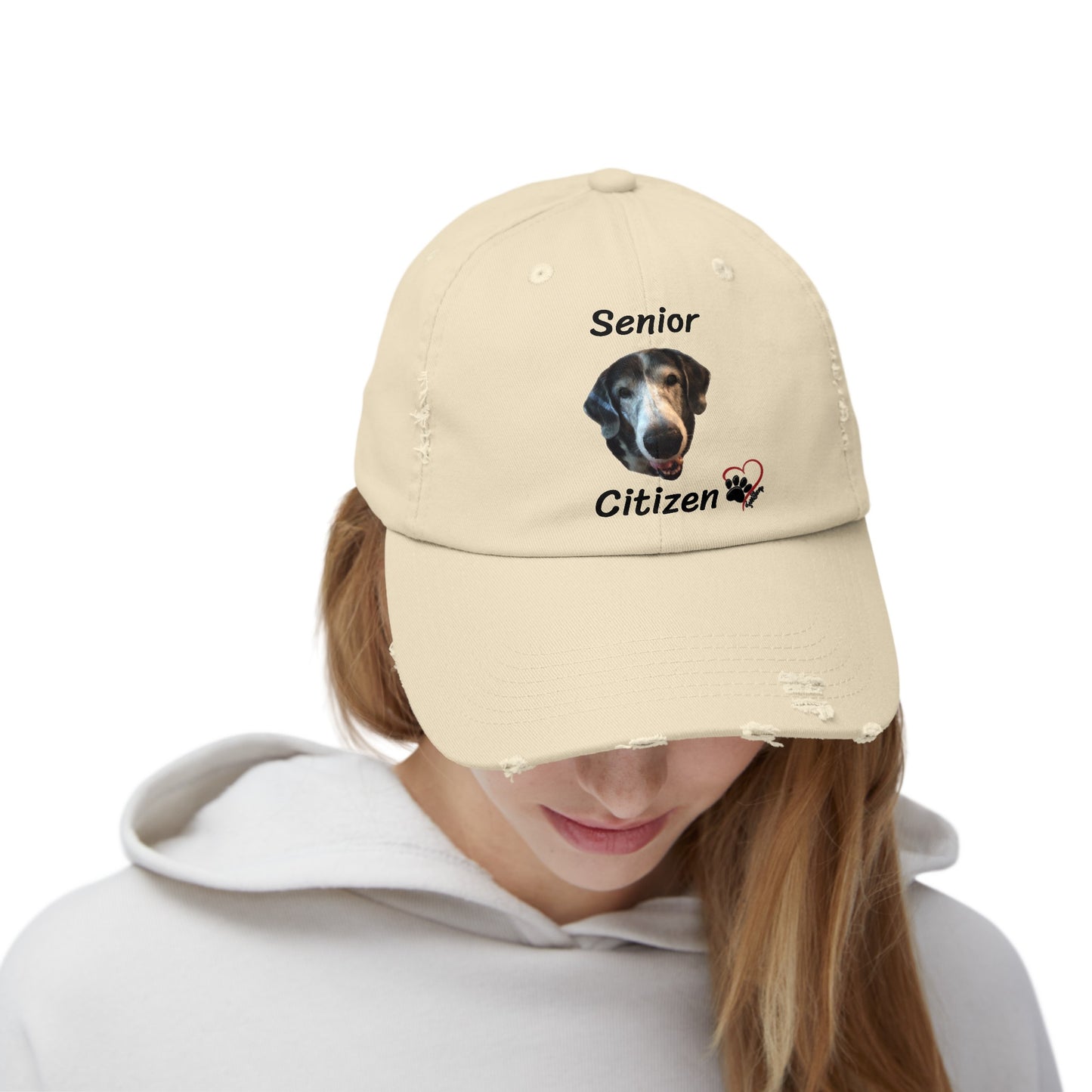 Dog Senior Citizen Unisex Distressed Cap