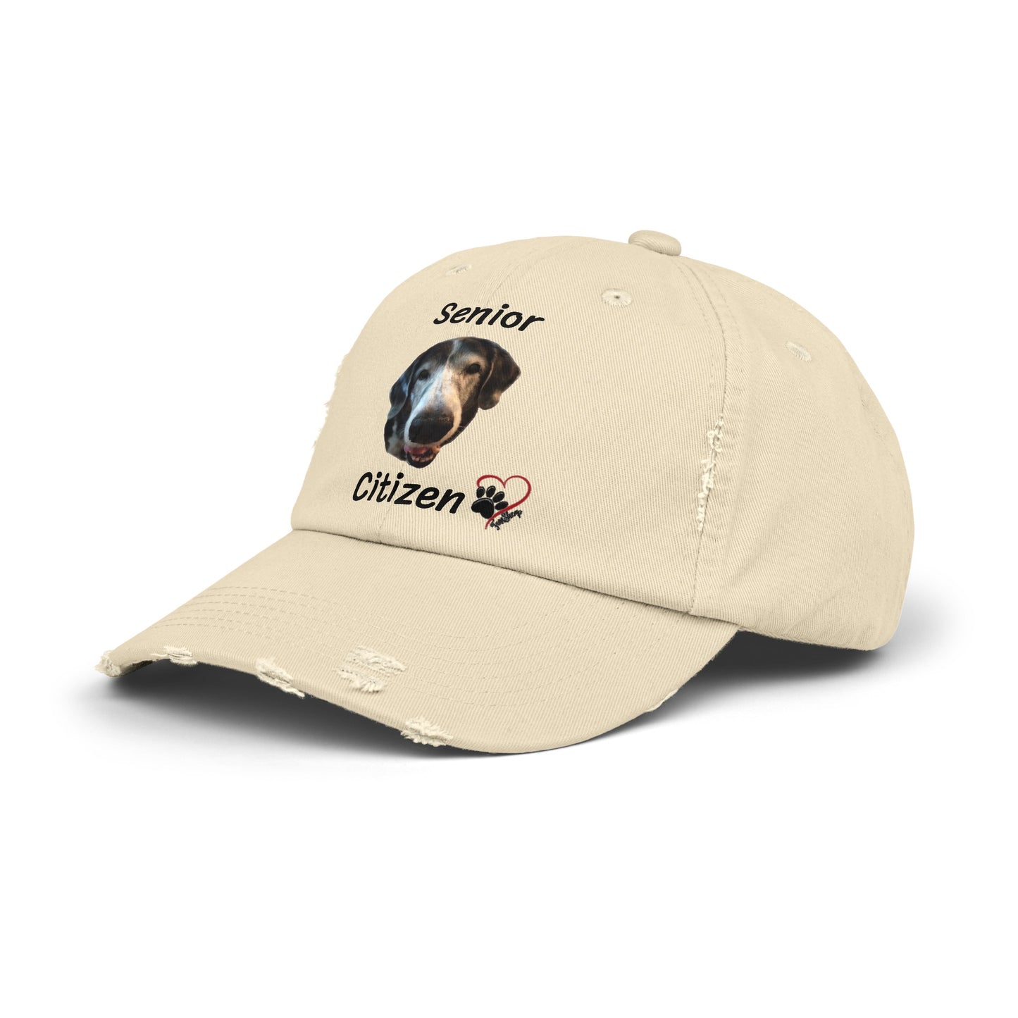 Dog Senior Citizen Unisex Distressed Cap